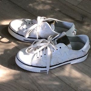 Valentino Camo Star Leather and Canvas Sneakers